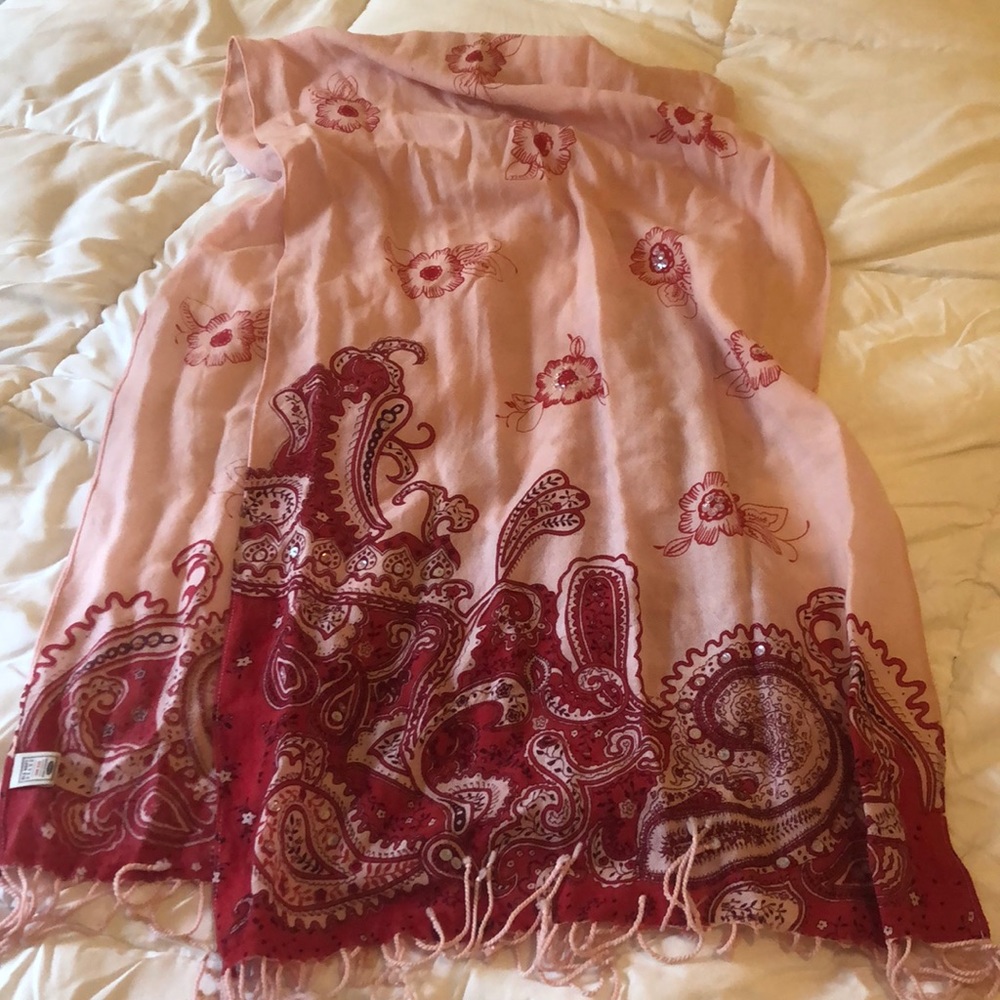 Pink and red floral Scarf